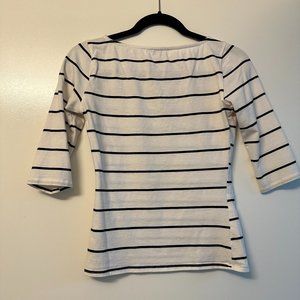 Tobi White Black Striped 3/4 Sleeve